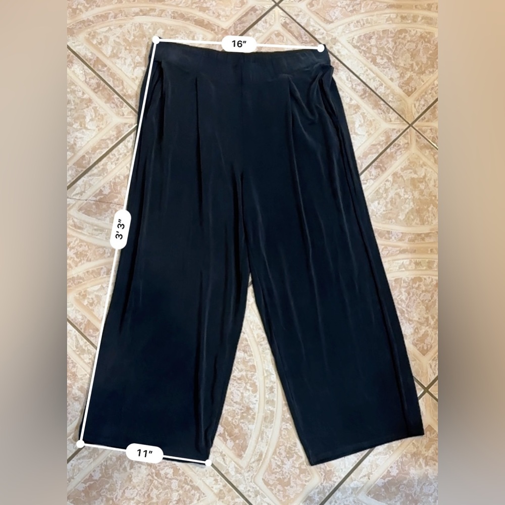 Eileen Fisher Cupro Knit Wide-Leg Pleated Pants - Picture 6 of 14
